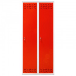 Szafa ubraniowa socjalna Metalkas TG-3MSU-ECO z czerwonymi drzwiami - 3