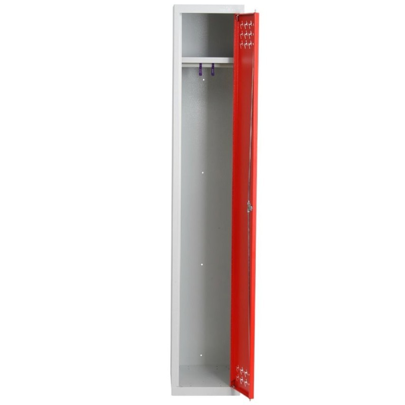 Szafa ubraniowa Metalkas TG-1MSU-ECO z czerwonymi drzwiami - 1